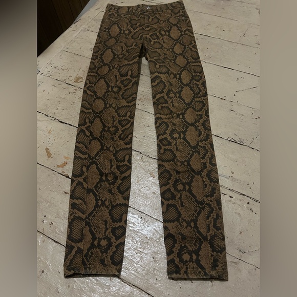 Zara Pants - Zara Brown Snake Print Skinny Pants